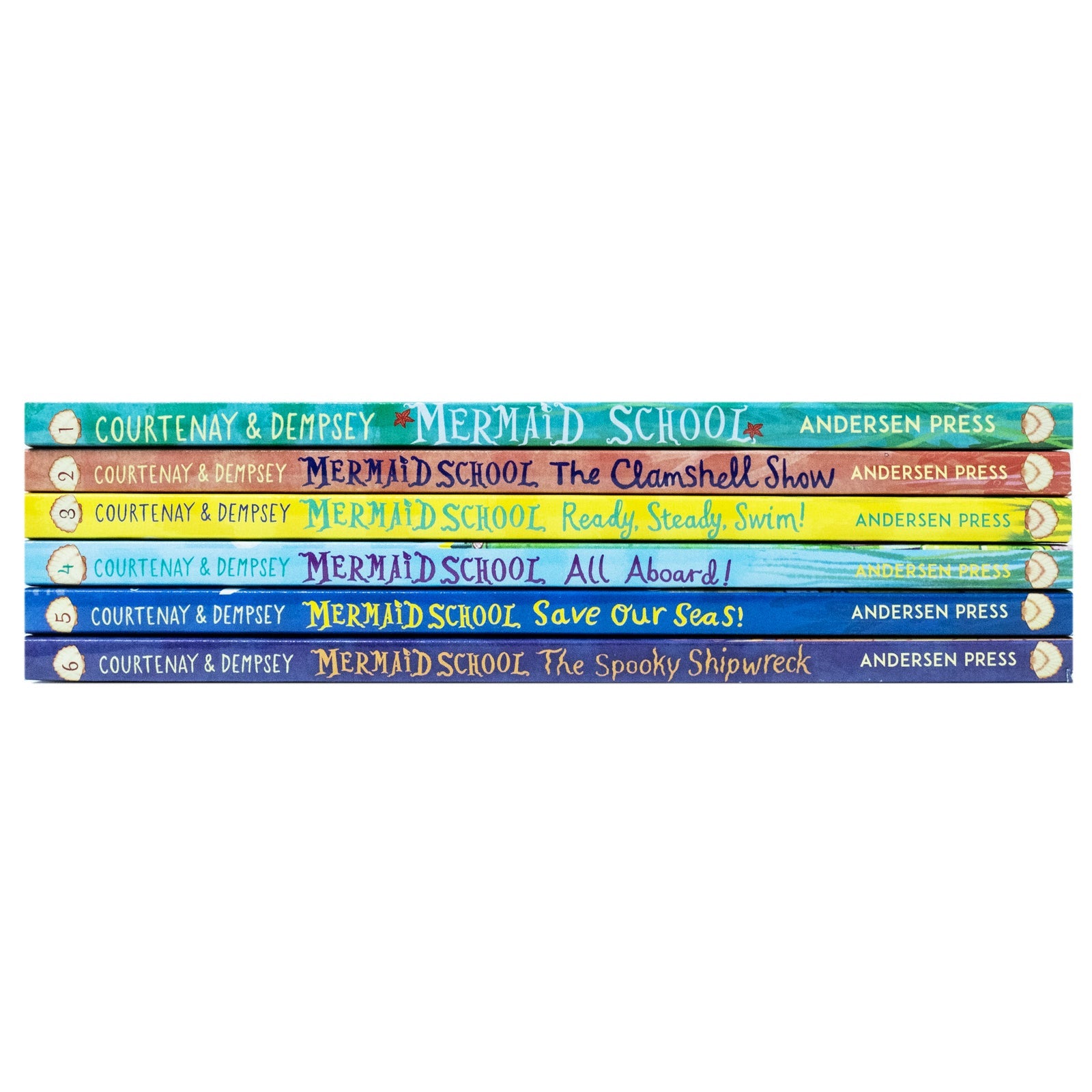 Mermaid School Series 6 Books Collection Box Set By Courtenay & Dempsey (Mermaid School, The Clamshell Show, Ready, Steady, Swim!, All Aboard! , Save Our Seas! & Spooky Shipwrec)