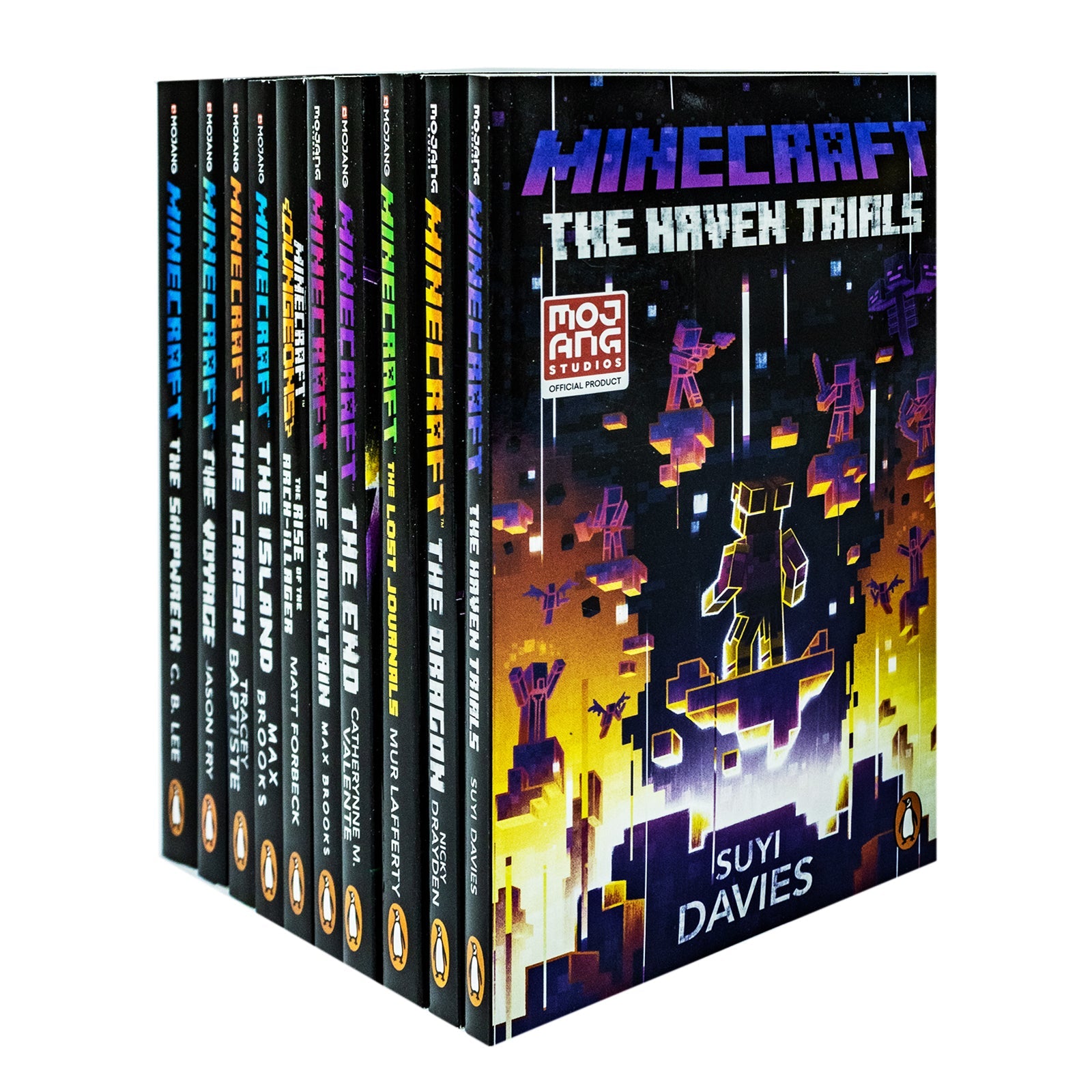 An Official Minecraft Novels 10 Books Collection Set (The Shipwreck, The Voyage, The Crash, The Island, The Rise of the Arch Illager, The Mountain , The End, Lost Journals, Dragon & Haven Trials)