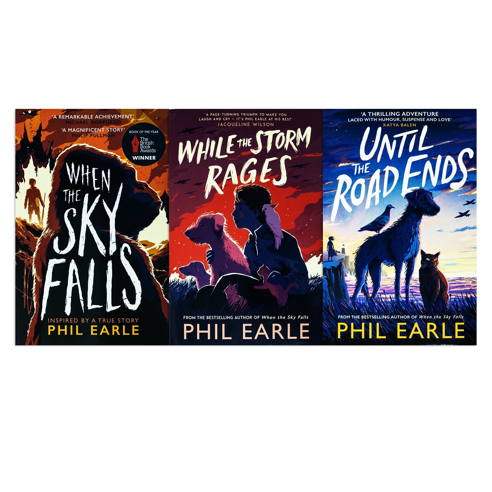 Phil Earle Collection 3 Book Set (While the Storm Rages,Until The Road Ends, When the  Sky Falls)