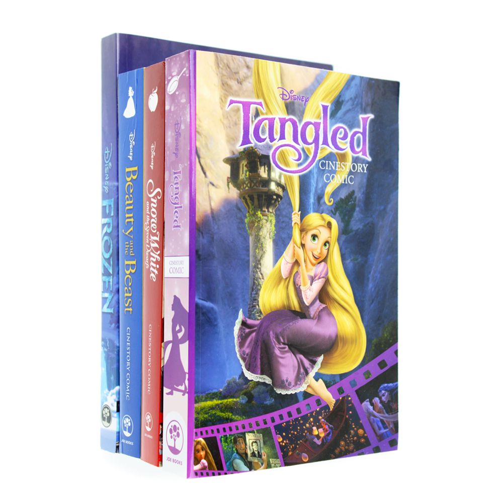 Disney Cinestory Comic Collection 4 Book Set (Tangled,Snow White, Beauty and the Beast, Frozen)