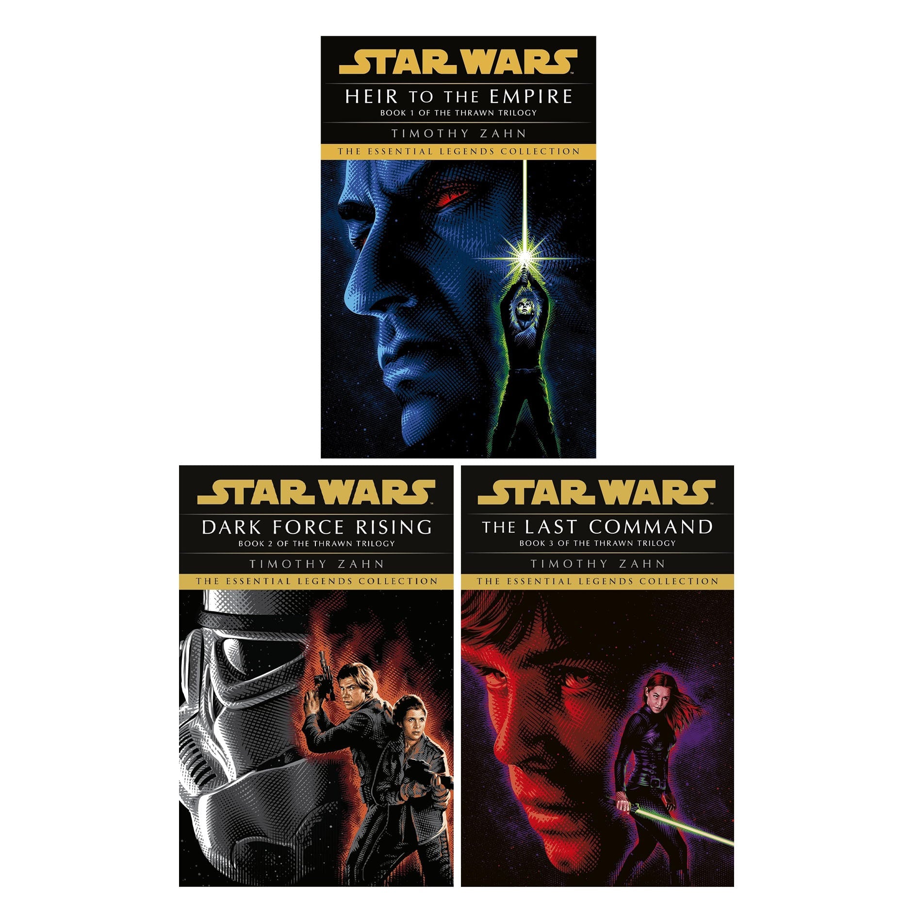 Star Wars Thrawn Series Collection 3 Book Set By Timothy Zahn (Heir to the Empire, Dark Force Rising, The Last Command)