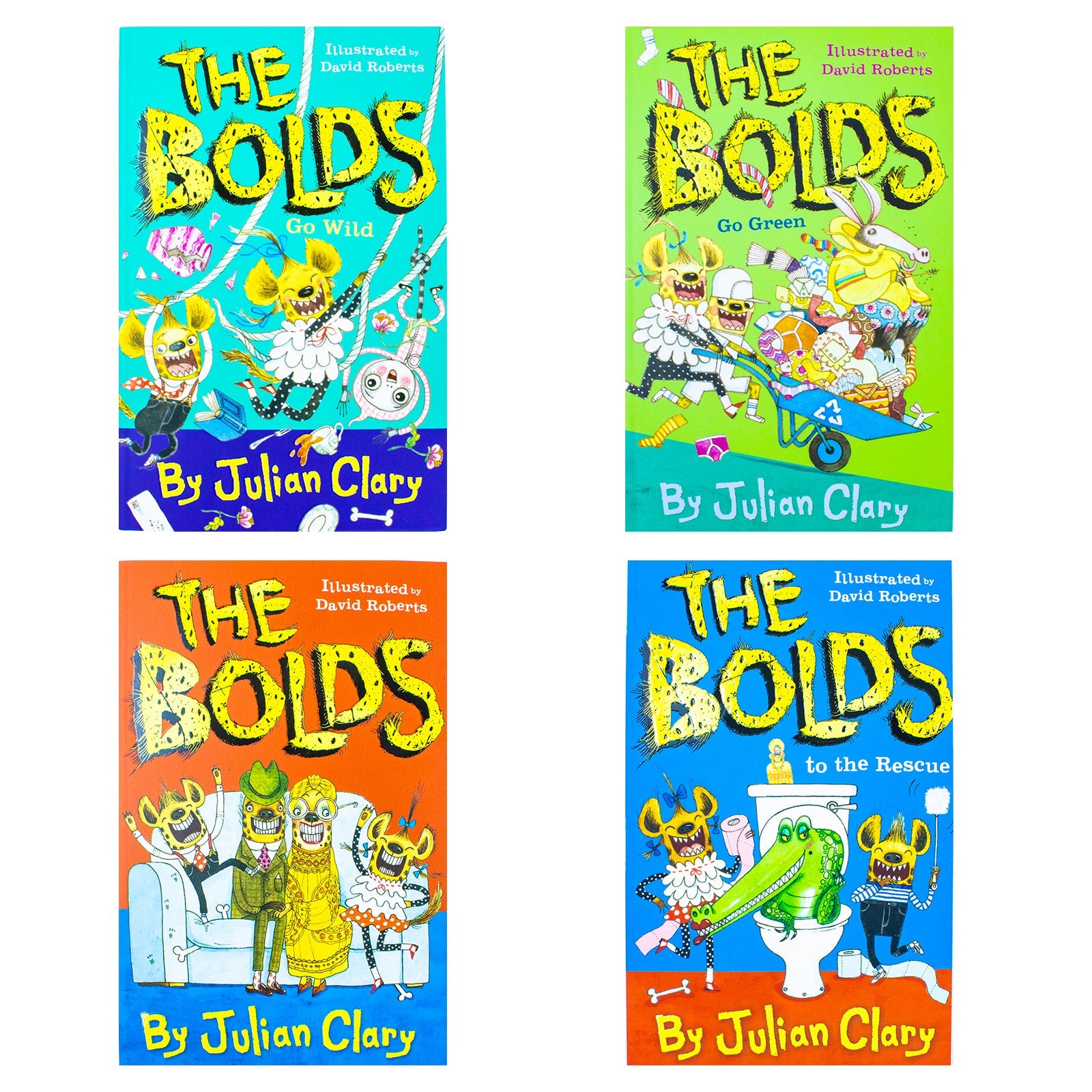 The Bolds Series Collection 4 Books Set By Julian Clary (The Bolds to the Rescue, The Bolds, The Bolds Go Green, The Bolds Go Wild)