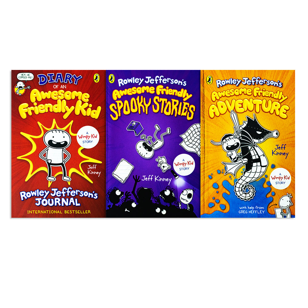 Diary of an Awesome Friendly Kid 3 Book Set By Jeff Kinney