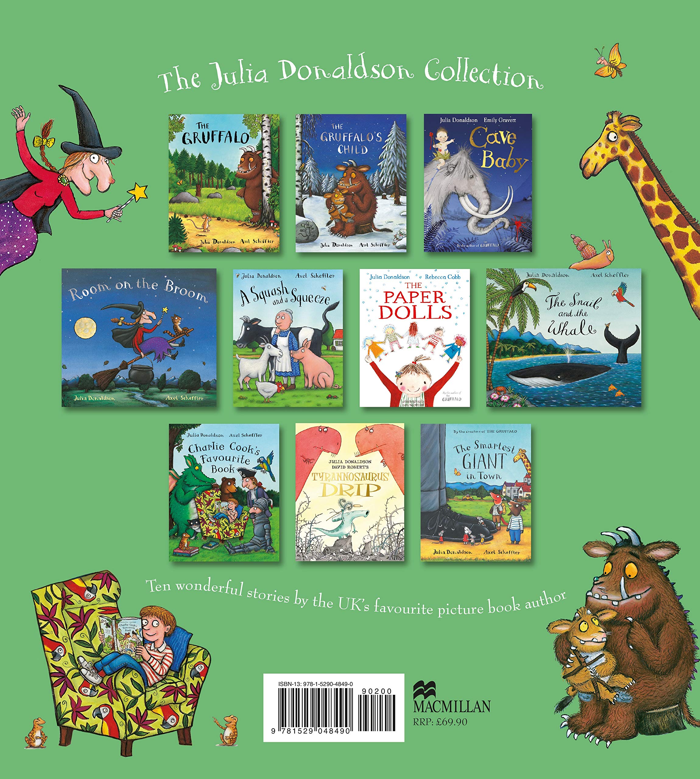 Julia Donaldson 10-Book Set: Beloved Adventures with The Gruffalo, Snail and the Whale, Room on the Broom & More! Fun, Engaging Kids’ Fantasy Tales!