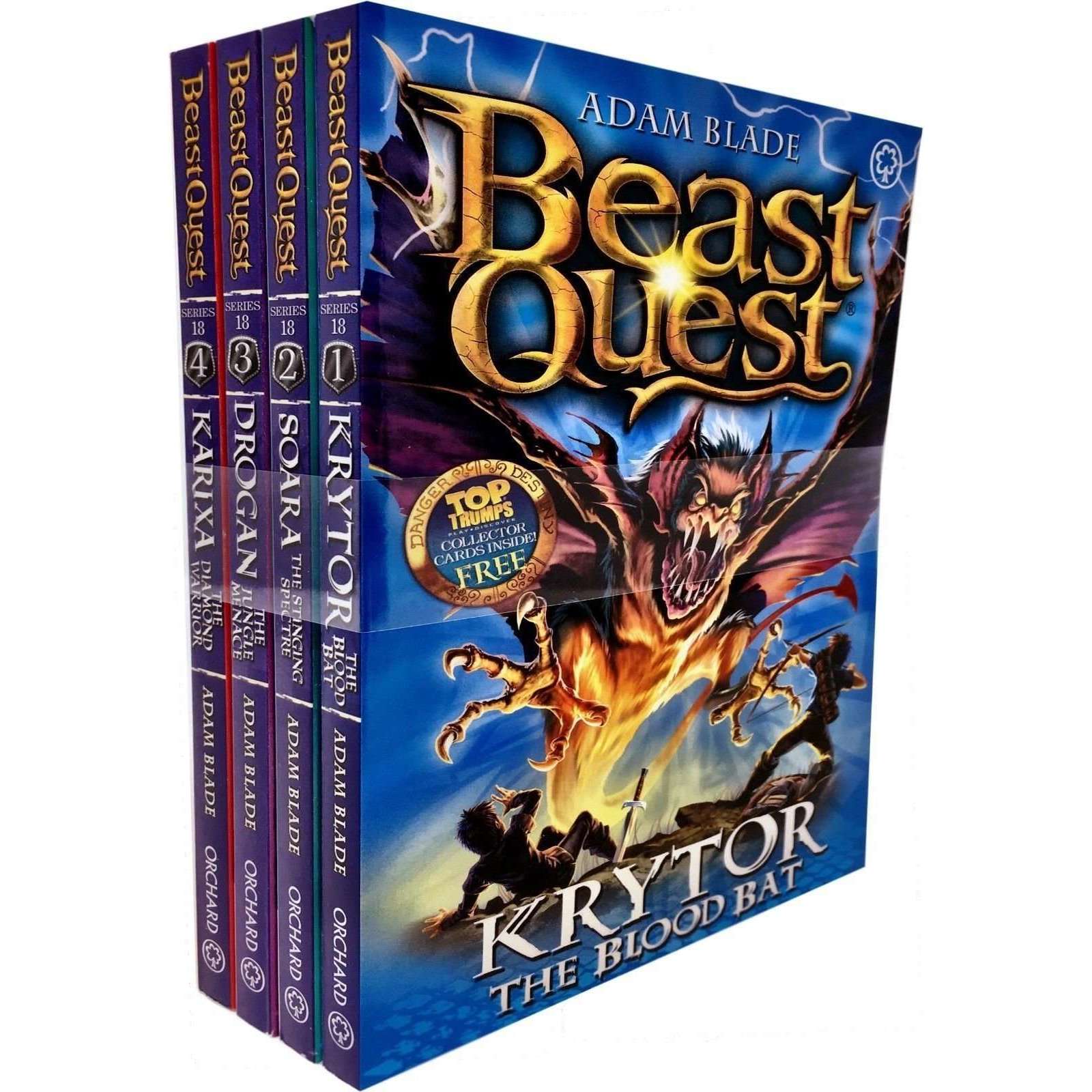 Beast Quest Series 18 Adam blade 4 Books Collection Set Krytor, Drogan, Soara