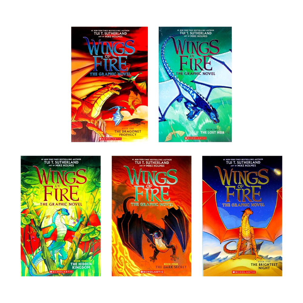 Wings of Fire Graphic Novels 5-Books Set by Tui T. Sutherland | Fantasy Adventure for Kids: Dragons, Magic, Imagination, & Epic Stories