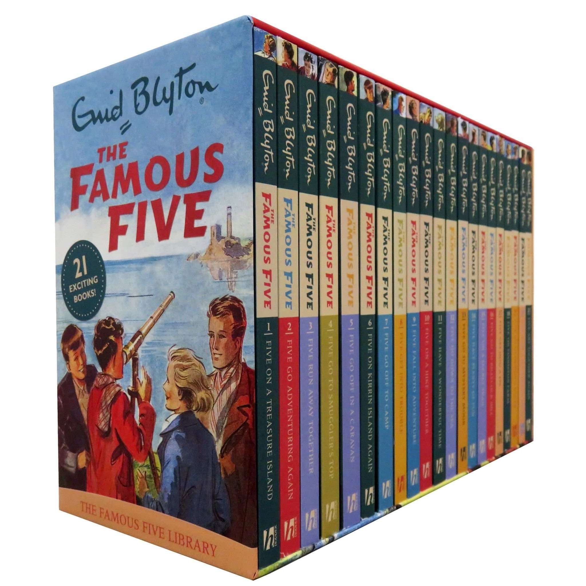 Famous Five 21 Books Paperback Box Set by Enid Blyton – Classic Adventure for Kids Aged 8+ mystery, five friends, adventure family popular books