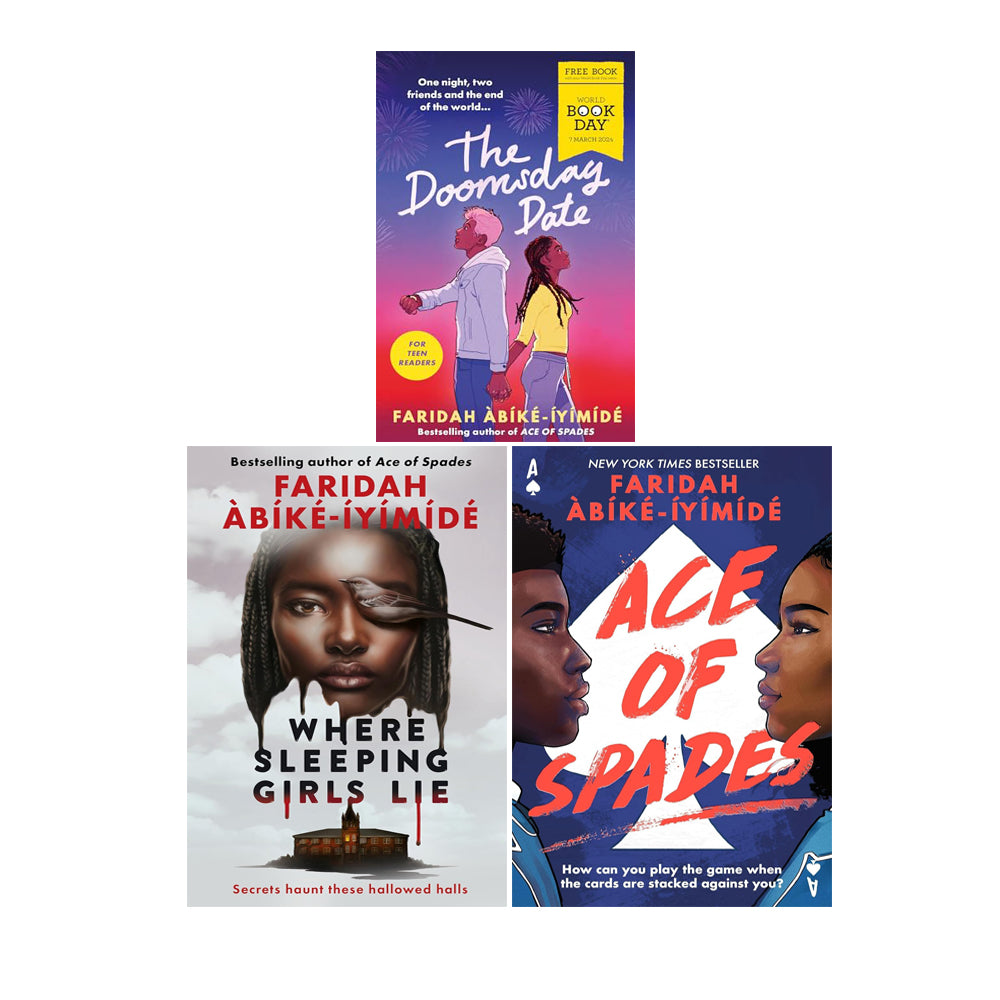 Faridah Abike Iyimide 3 Books Collection Set (Ace of Spades, Where Sleeping Girls Lie & The Doomsday Date: World Book Day 2024)