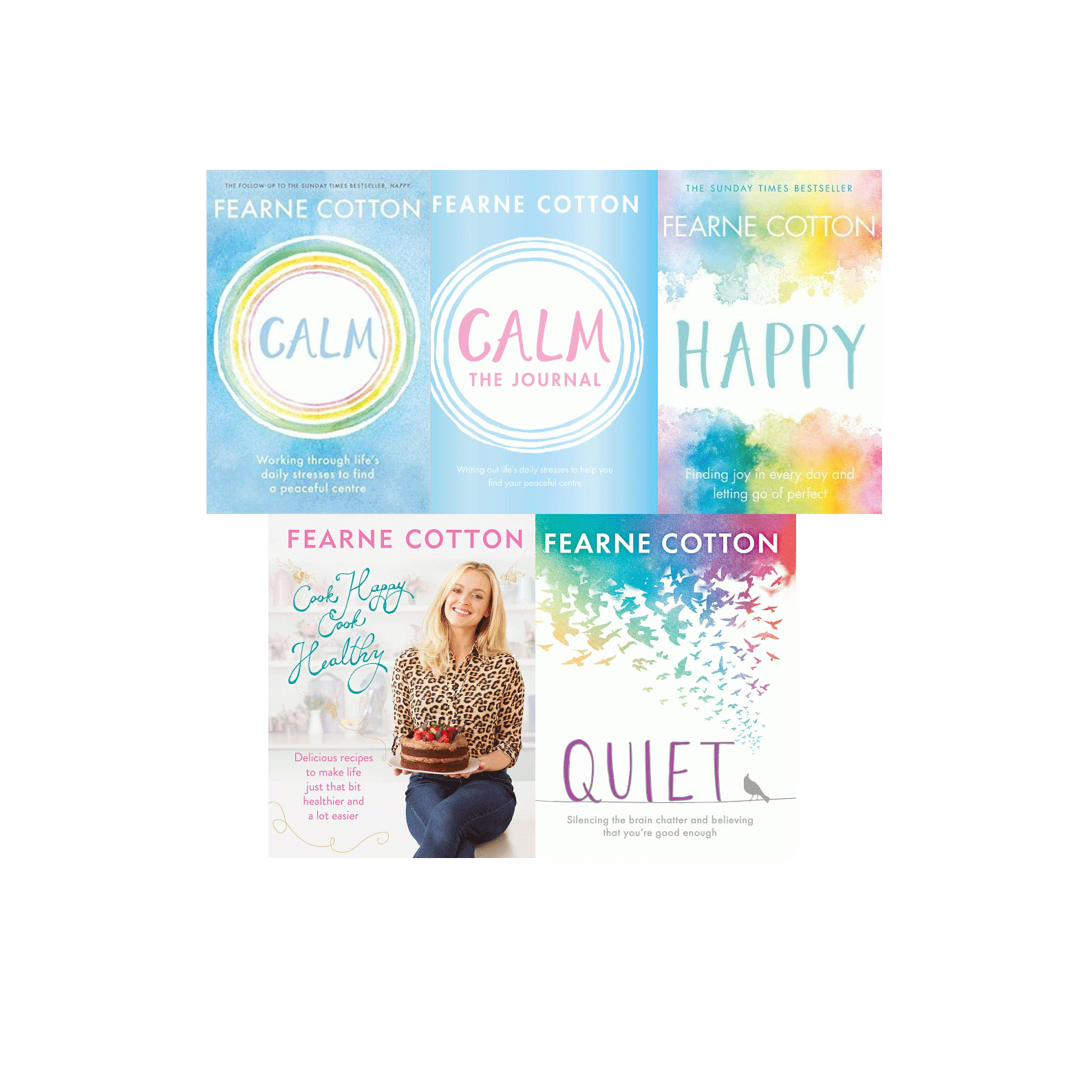 Fearne Cotton 5 Book Set Collection -Happy,Calm The Journal,Cook Happy Cook Heal