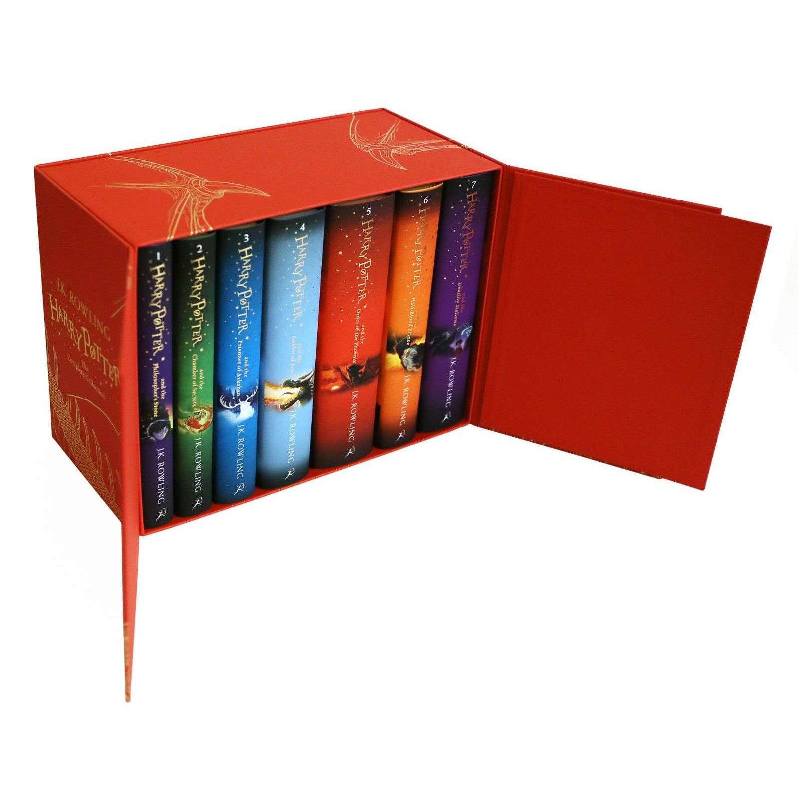 Harry Potter 7 Book Set: J.K. Rowling's Complete Red Hardback Fantasy Series – Magic, Adventure, Wizards, Witches, Hogwarts for Kids & Young Adults