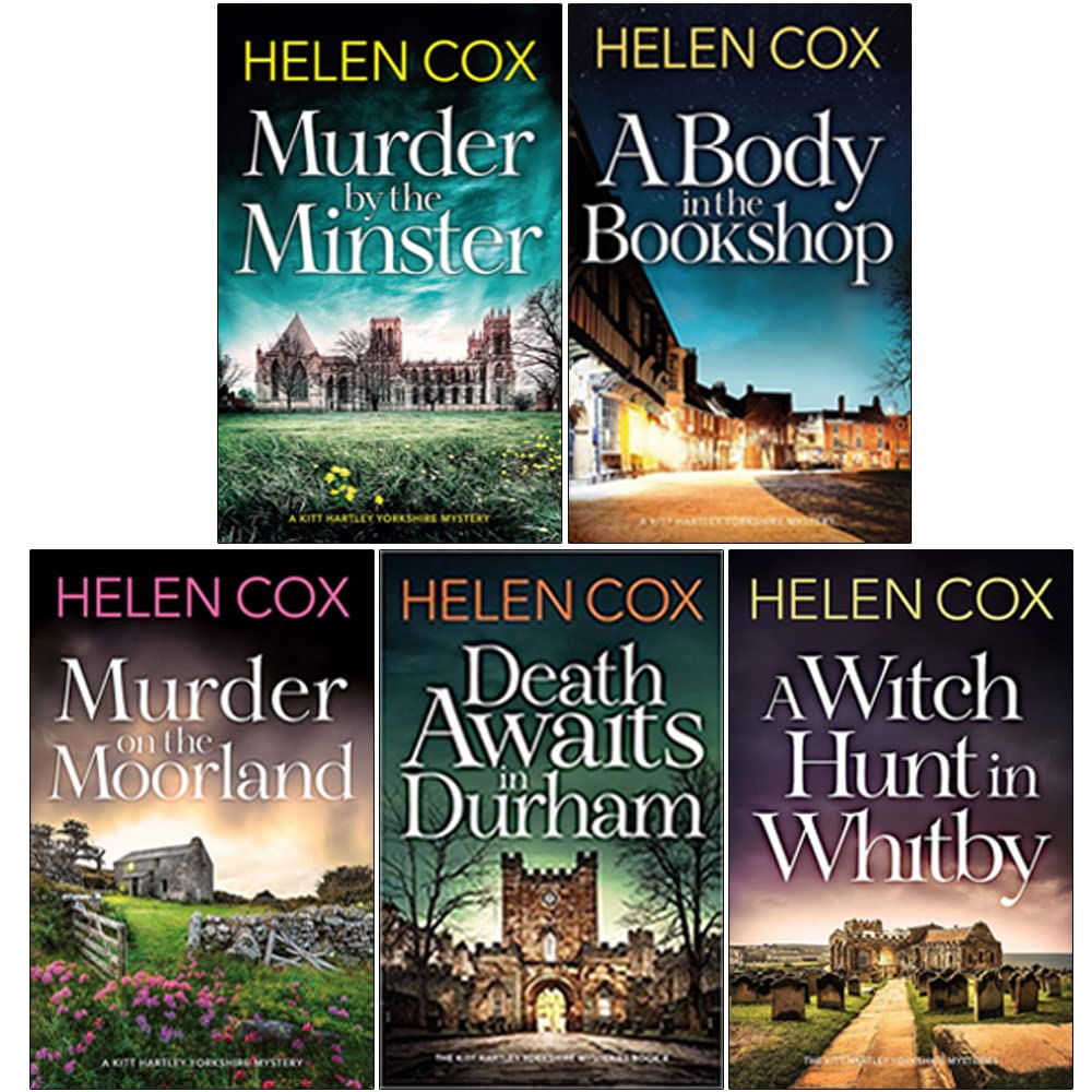 The Kitt Hartley Yorkshire Mysteries Series 5 Books Collection Set By Helen Cox(Murder by the Minster, A Body in the Bookshop, Murder on the Moorland, Death Awaits in Durham,)