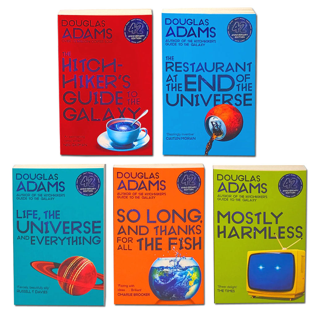 The Complete Hitchhiker's Guide to the Galaxy Box set 5 Paperback Books for Ages 12+ by Douglas Adams  Humorous Fantasy Adventure Classic Saga Trilogy