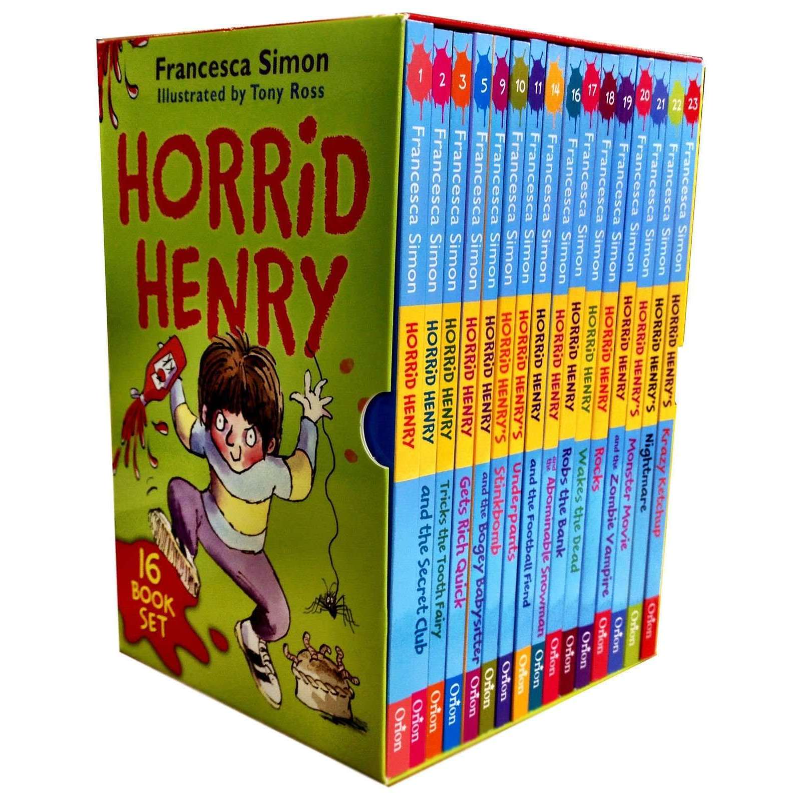 Horrid Henry 16 Children Books Collection Box Set Francesca Simon illustrated Tony ross