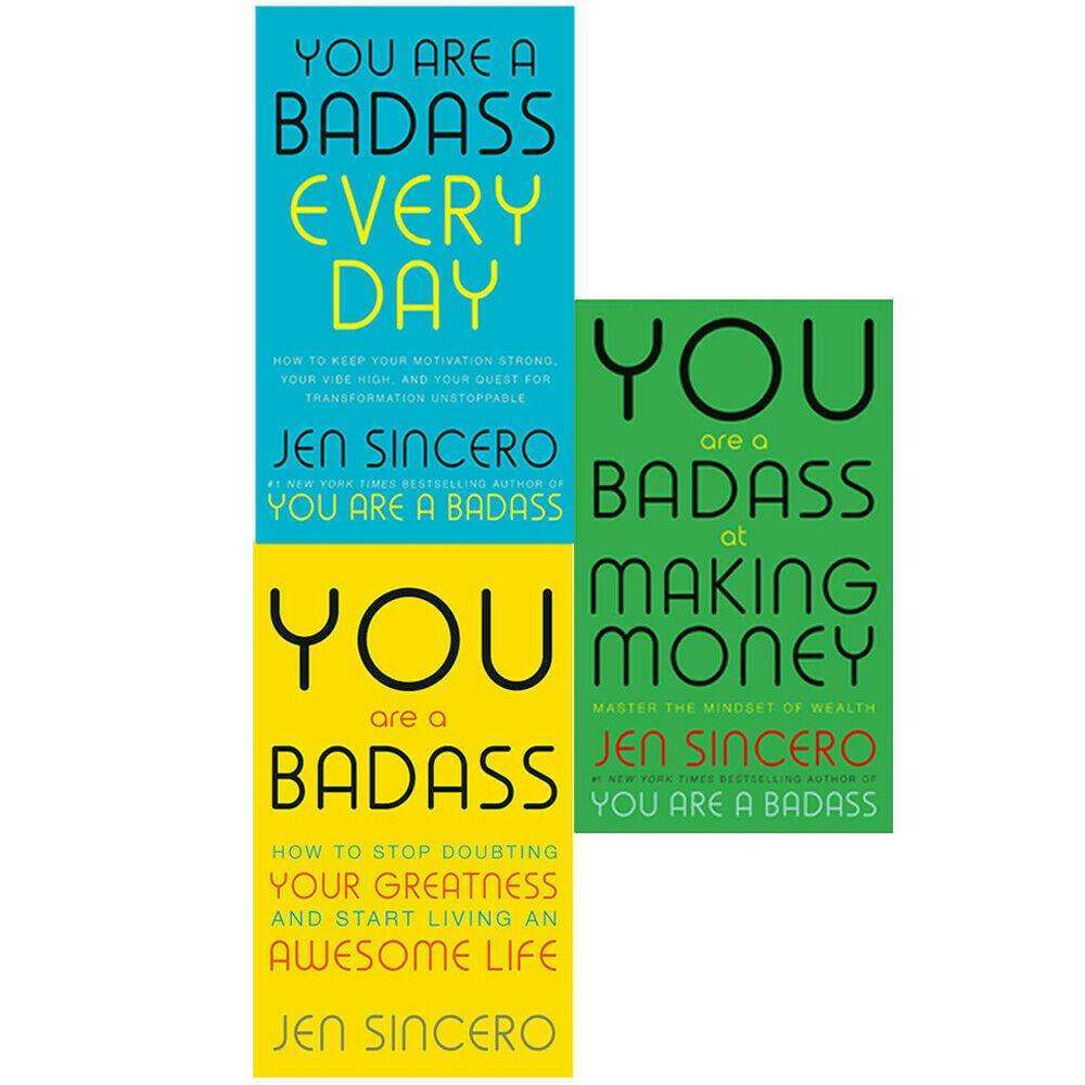 Jen Sincero You Are A Badass Every Day, At Making Money 3 Books Collection Set