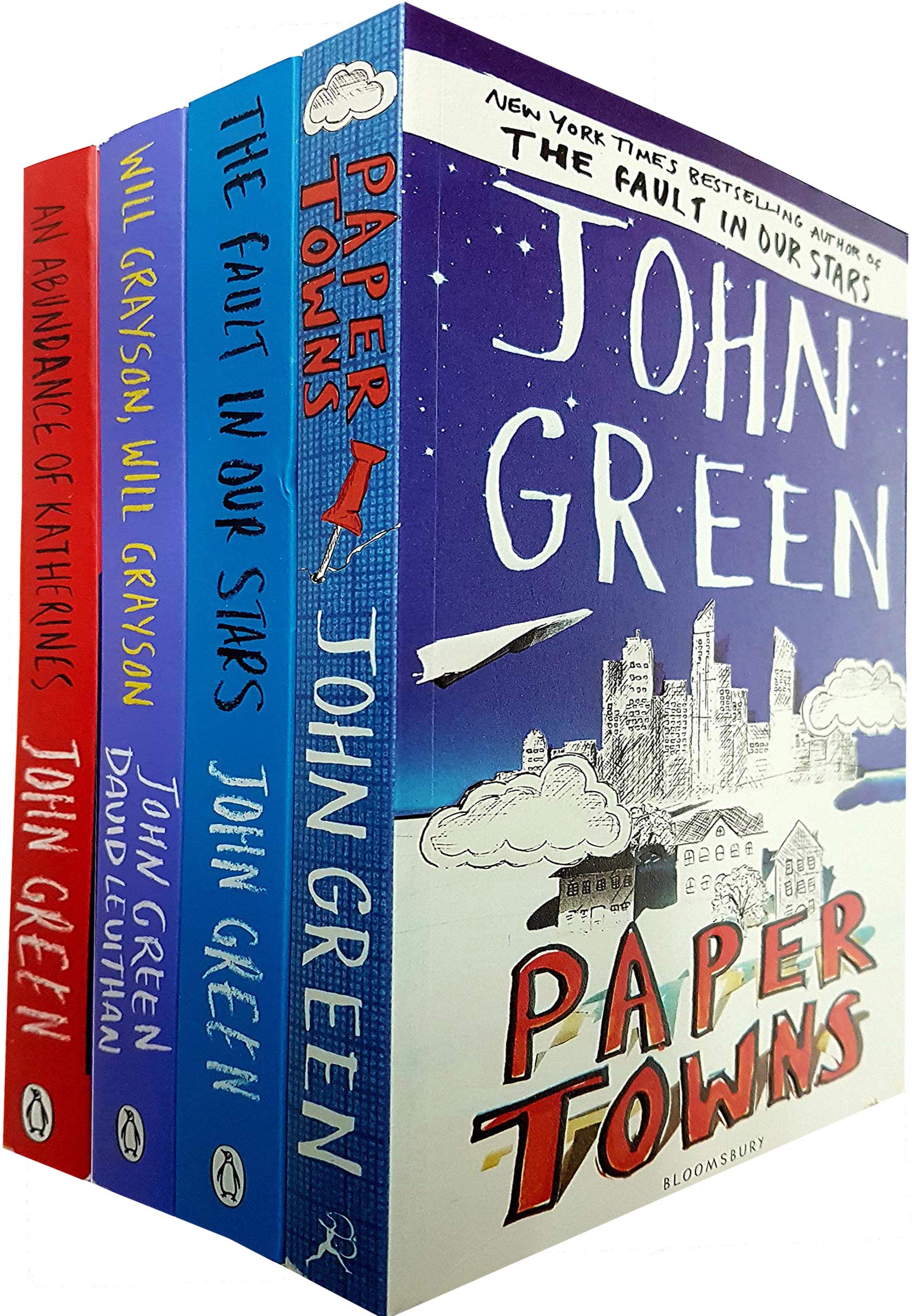 John Green Collection 4 Books Set Fault In Our Stars, Abundance of Katherines