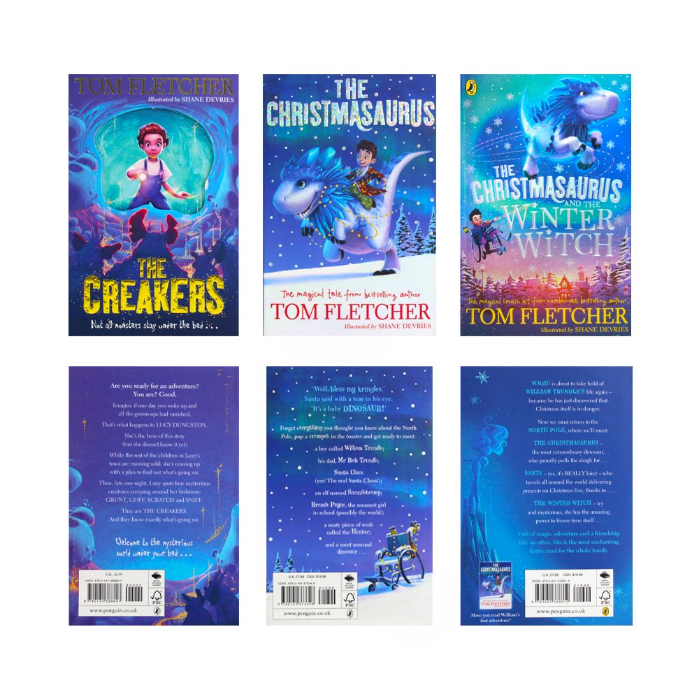 Tom Fletcher Collection 3 Books Set (The Christmasaurus, The Christmasaurus and the Winter Witch, The Creakers)