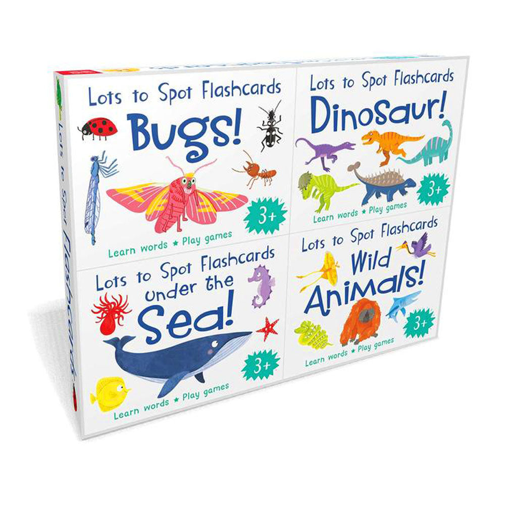 Lots to Spot Flashcards Tray Busy Animals 4 Pack Animals, Bugs , Dinosaurs, Under the Sea