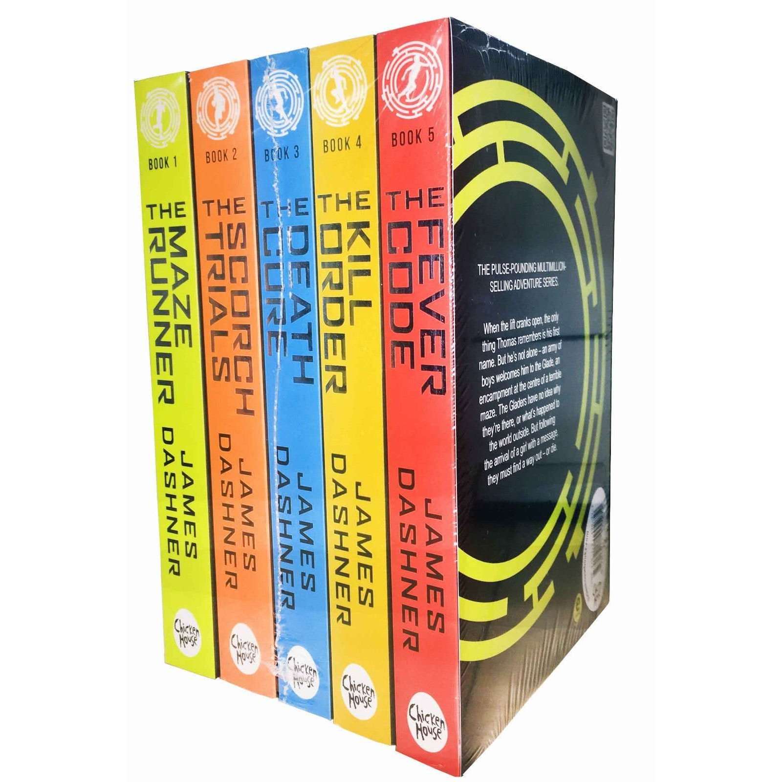 Maze Runner Series by James Dashner—a thrilling 5-book set including The Death Cure and Scorch Trials! Dive into this captivating dystopian adventure!