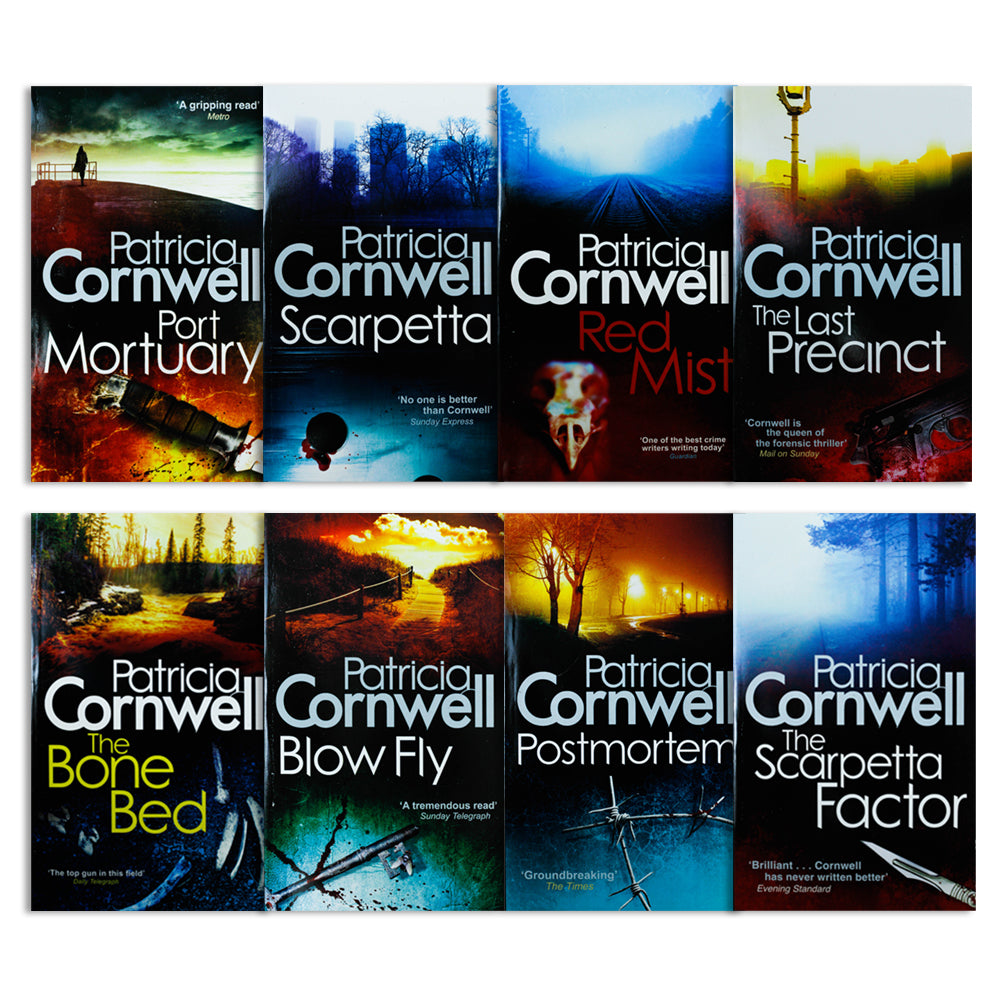 Kay Scarpetta Series 8 Books Collection Set by Patricia Cornwell (Scarpetta, The Scarpetta Factor, Red Mist, The Last Precinct, Postmortem, Port Mortuary, The Bone Bed, Blow Fly)