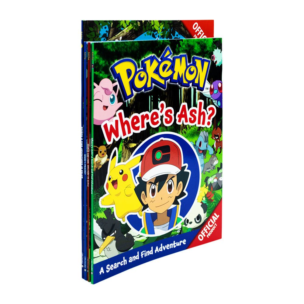 Pokemon Search and Find 4 Books Collection Set (Pokemon: Search and Find: Welcome to Alola, Pokemon: Wheres Pikachu?, Pokemon: Wheres Ash? & Pokemon: Adventures in Galar)