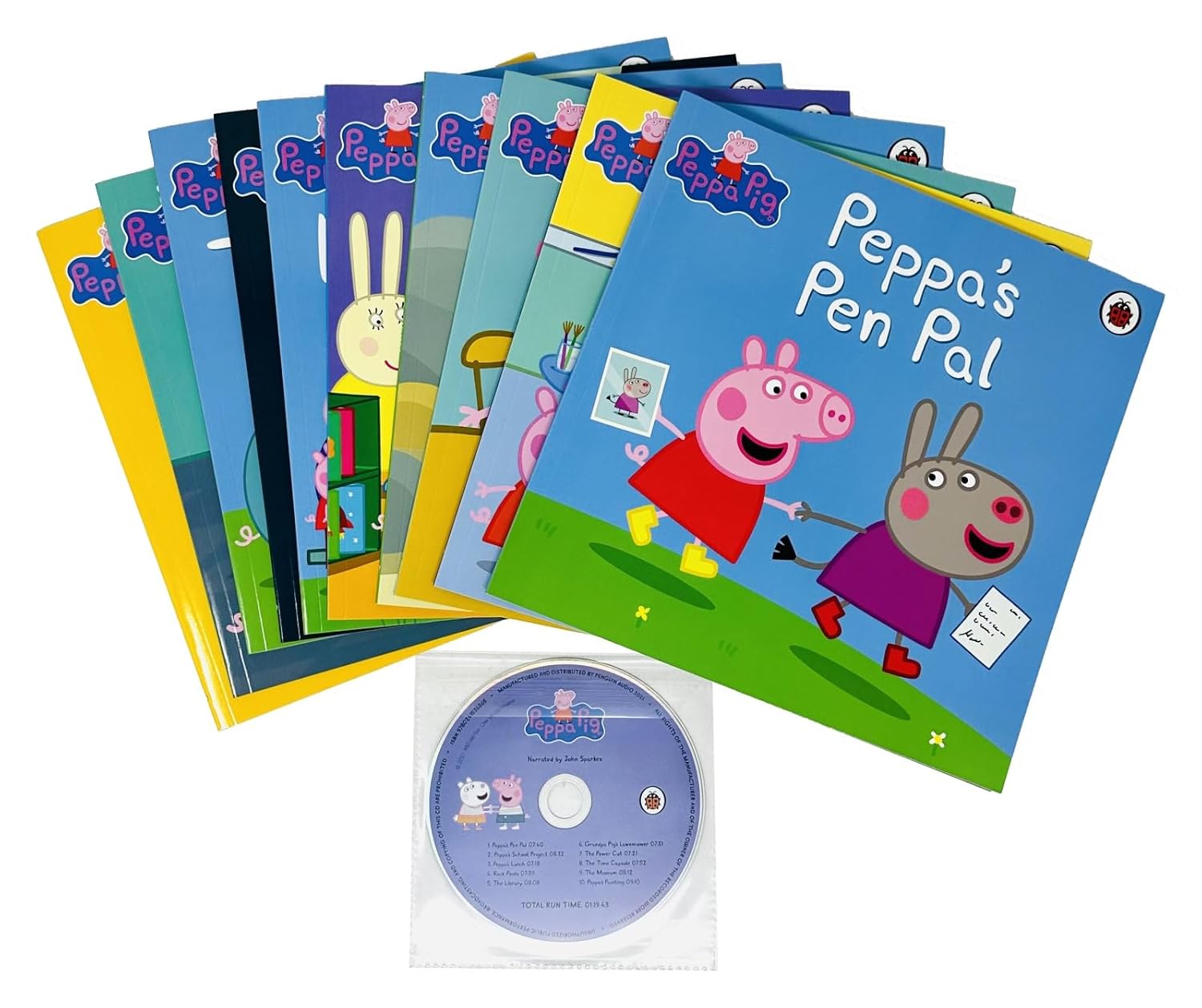 Peppa Pig Collection 10 Books Set in a Purple Gift Bag With Audio CD - Perfect for Ages 0-5 - Enjoy the Adventures of Peppa in Paperback Format