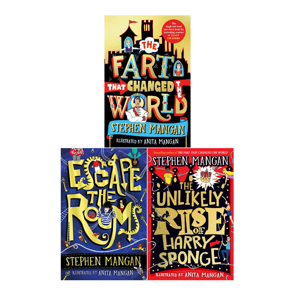 Stephen Mangan Collection 3 Books Set (The Fart that Changed the World, Escape the Rooms & The Unlikely Rise of Harry Sponge)