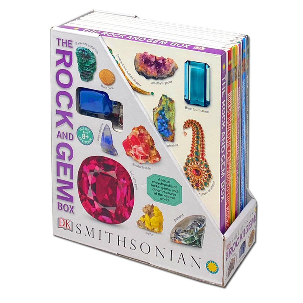 DK Children's The Rock and Gem Box 10 Books Set Hardback Inc An Amazing Gem Shaped Key Chain With Led Light