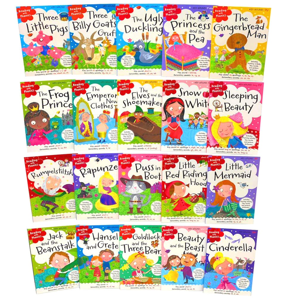 Fairy tale Collection Reading with Phonics 20 Books Box Set by Make Believe Ideas