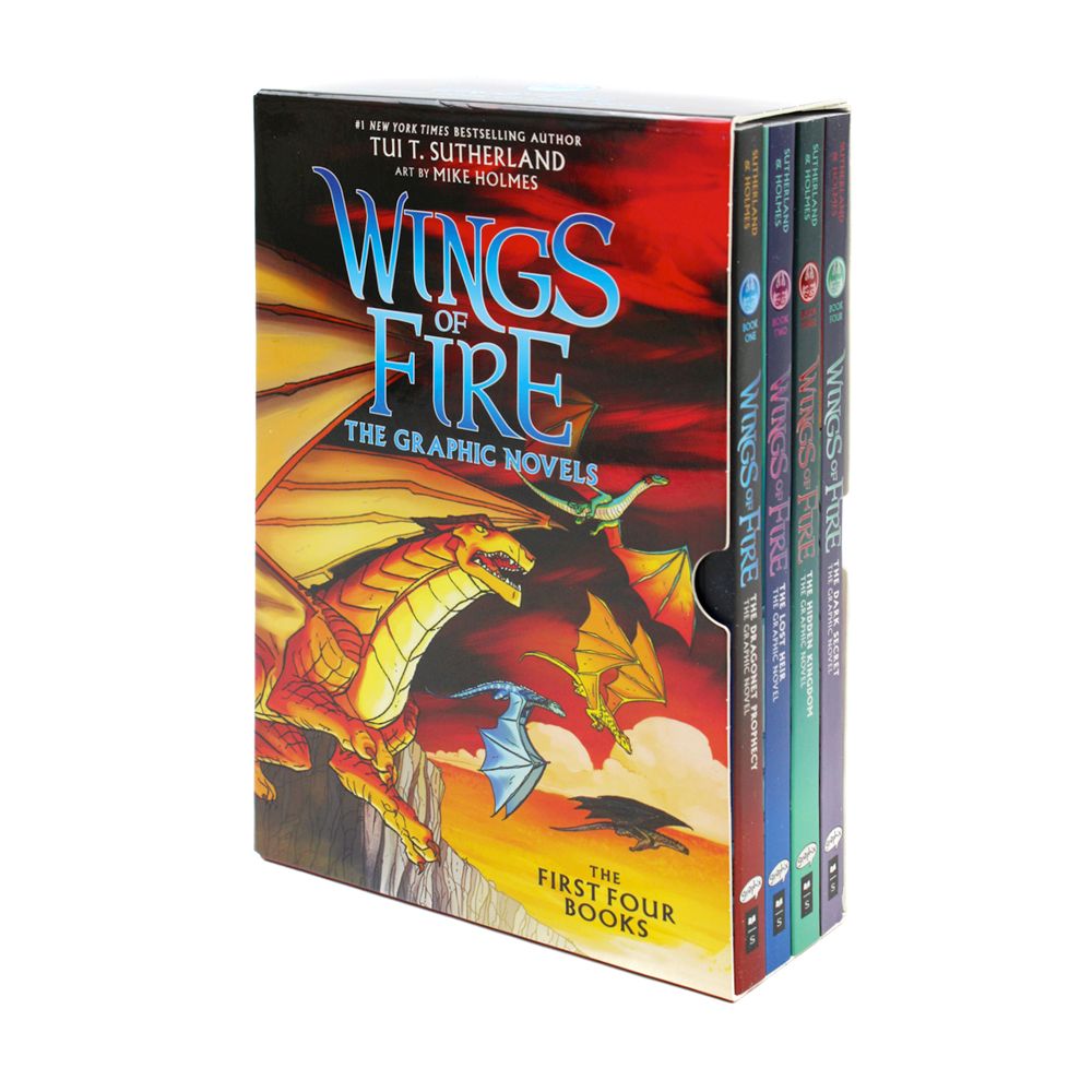 Photo of Wings of Fire The Graphic Novels 4 Book Box Set by Tui T. Sutherland on a White Background