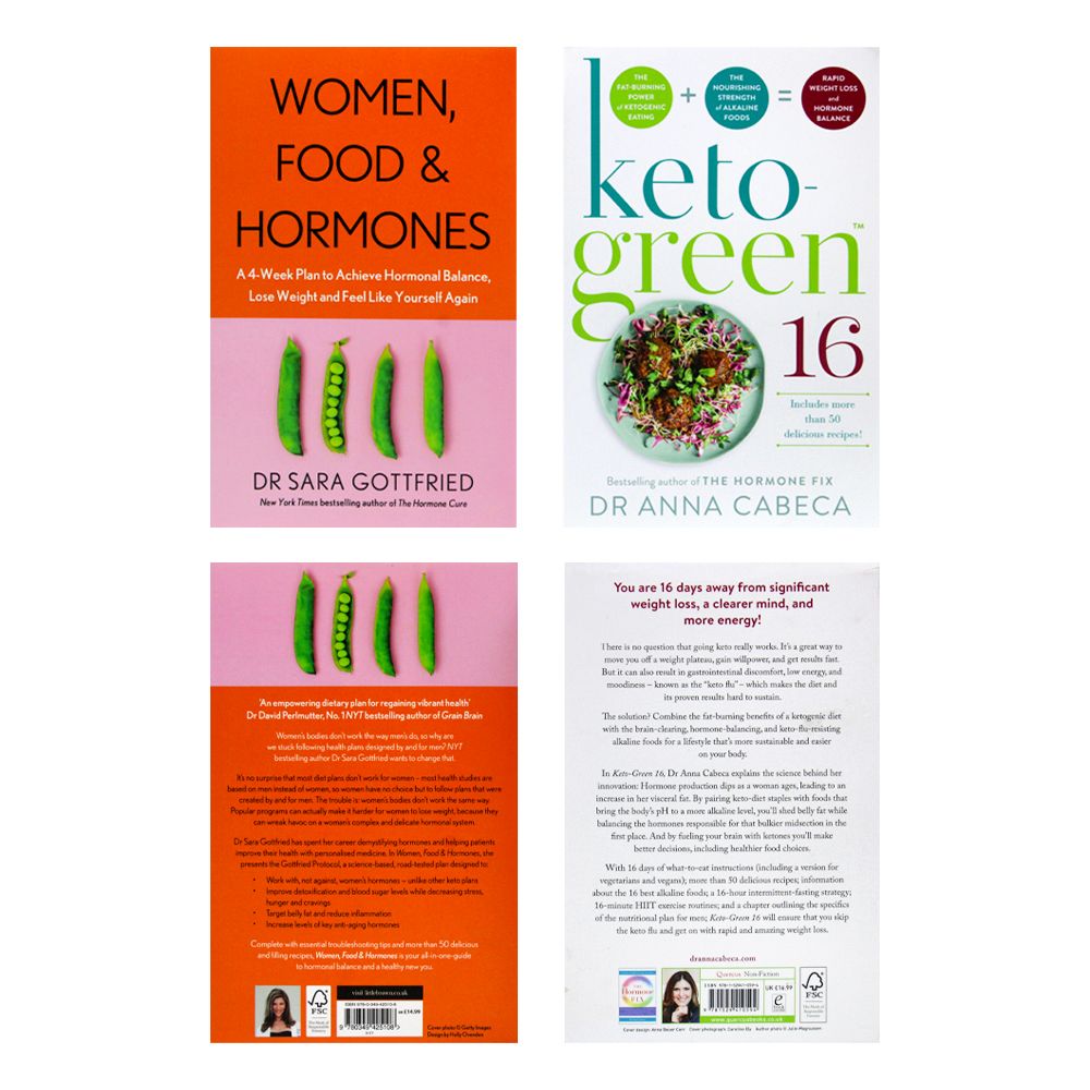 Women, Food and Hormones By Dr Sara Gottfried & Keto-Green 16 By Dr Anna Cabeca Collection 2 Books Set